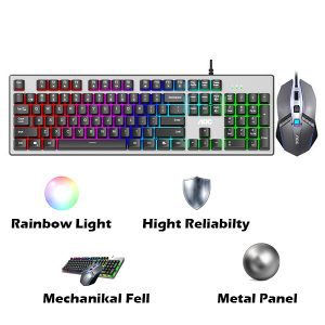 موس و کیبورد گیمینگ RGB باسیم AOC مدل KM410